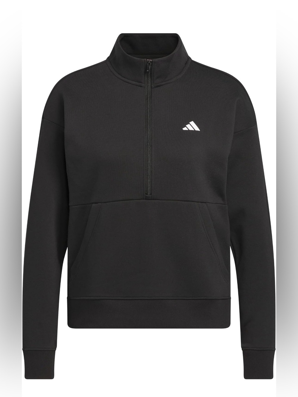 adidas Black Half-Zip Pullover with Kangaroo Pocket